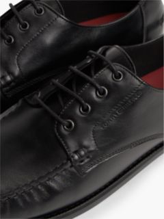 New York Label Leather Lace-Up Shoes — Black 6