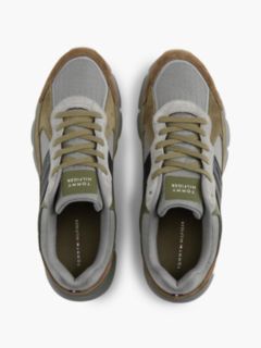 Suede Mixed Texture Cleat Trainers — Grey 3