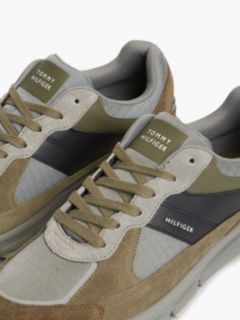 Suede Mixed Texture Cleat Trainers — Grey 6