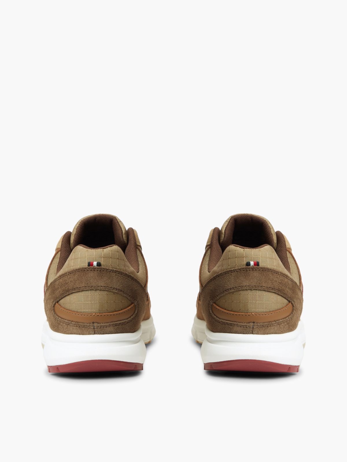 Suede Mixed Texture Cleat Trainers — Khaki