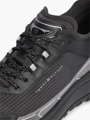 black outdoor waterproof non-slip trainers for men tommy hilfiger
