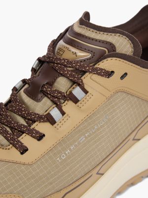 khaki outdoor waterproof non-slip trainers for men tommy hilfiger