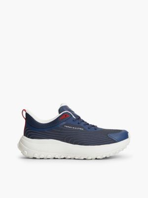 blue outdoor jacquard-gebreide sneaker voor heren - tommy hilfiger