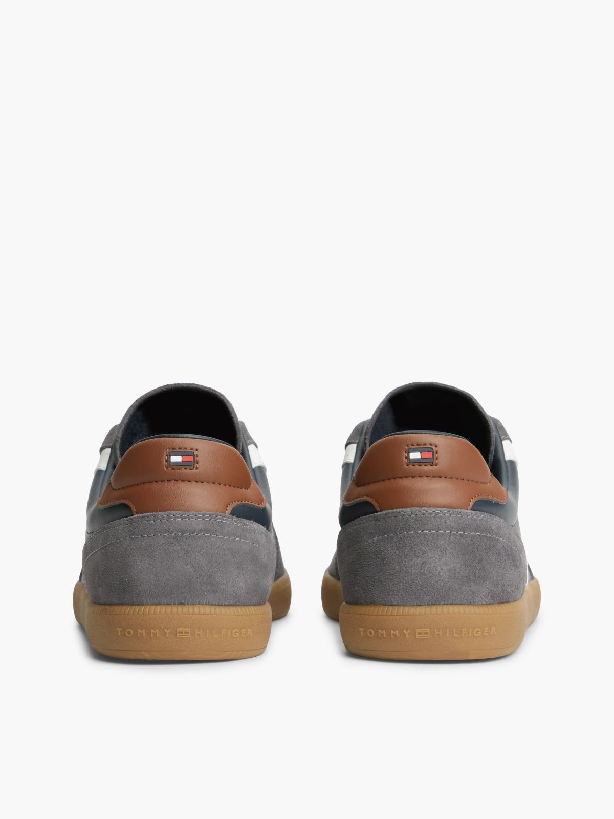 TH Tribeca Leather Mixed Texture Trainers — Blue