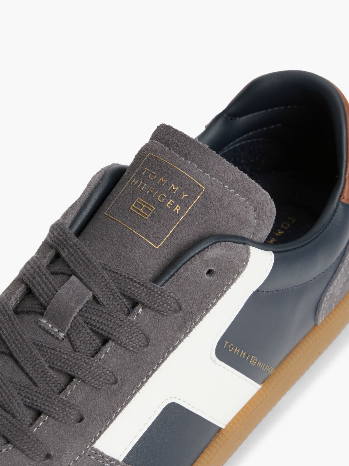 TH Tribeca Leather Mixed Texture Trainers — Blue