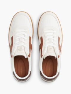 TH Tribeca Leather Mixed Texture Trainers — White 3