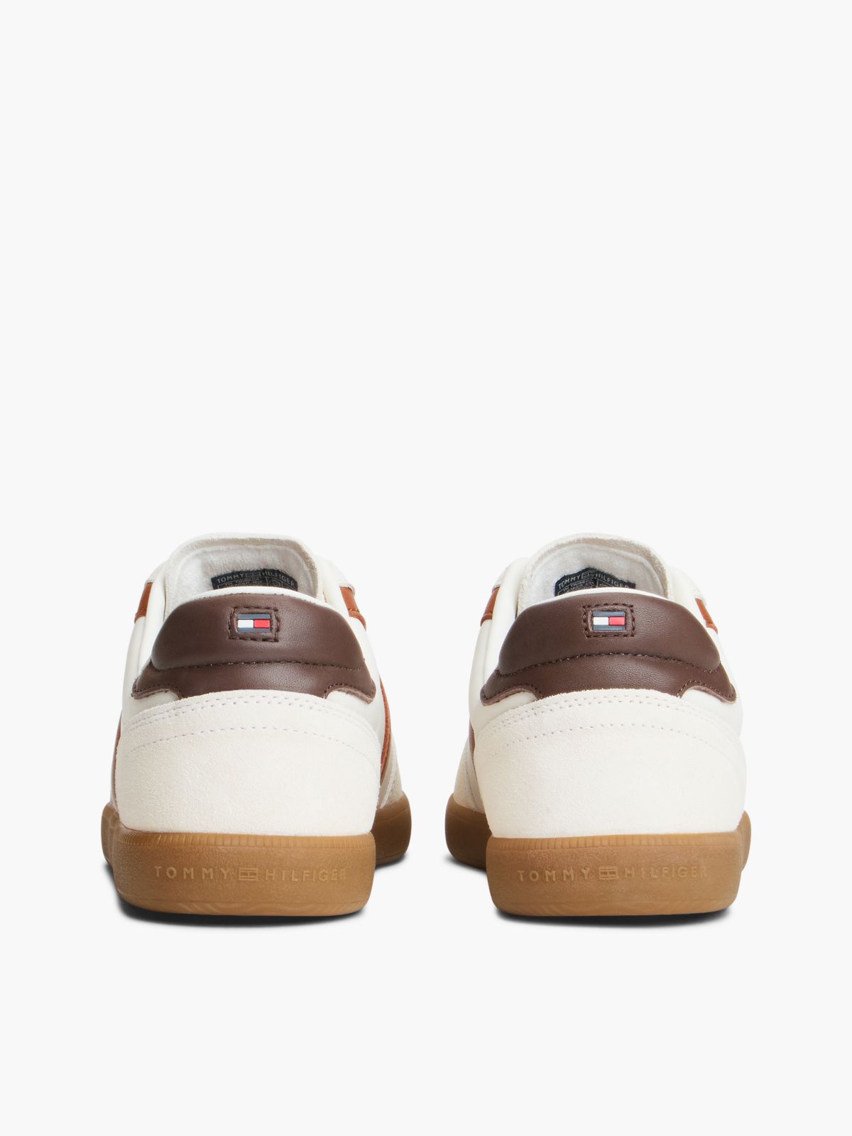 TH Tribeca Leather Mixed Texture Trainers — White