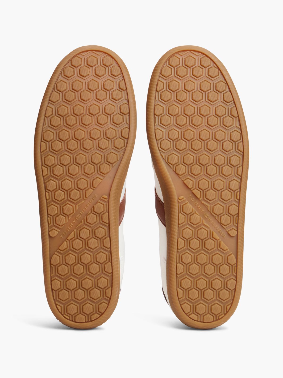 TH Tribeca Leather Mixed Texture Trainers — White