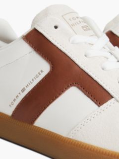 TH Tribeca Leather Mixed Texture Trainers — White 6