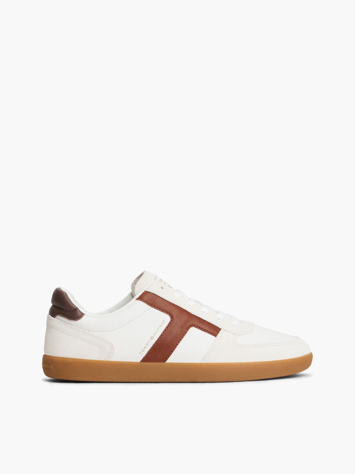TH Tribeca Leather Mixed Texture Trainers — White