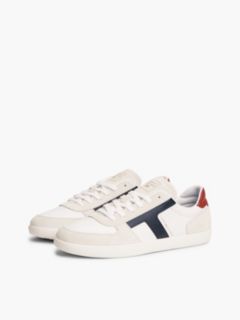 TH Tribeca Leather Mixed Texture Trainers — White 2