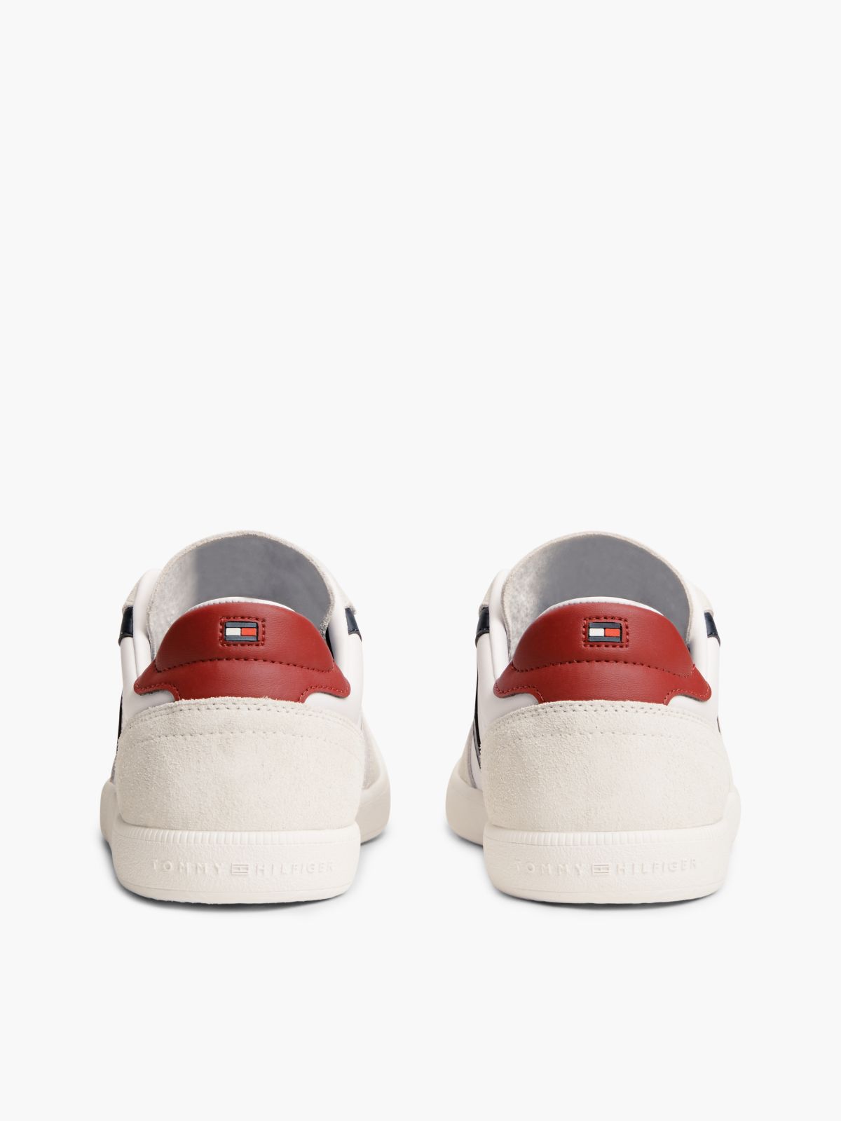 TH Tribeca Leather Mixed Texture Trainers — White