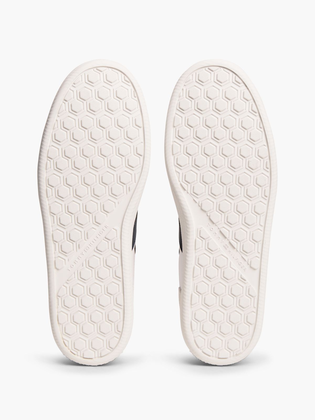 TH Tribeca Leather Mixed Texture Trainers — White