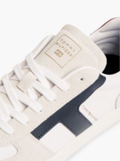 TH Tribeca Leather Mixed Texture Trainers — White 6