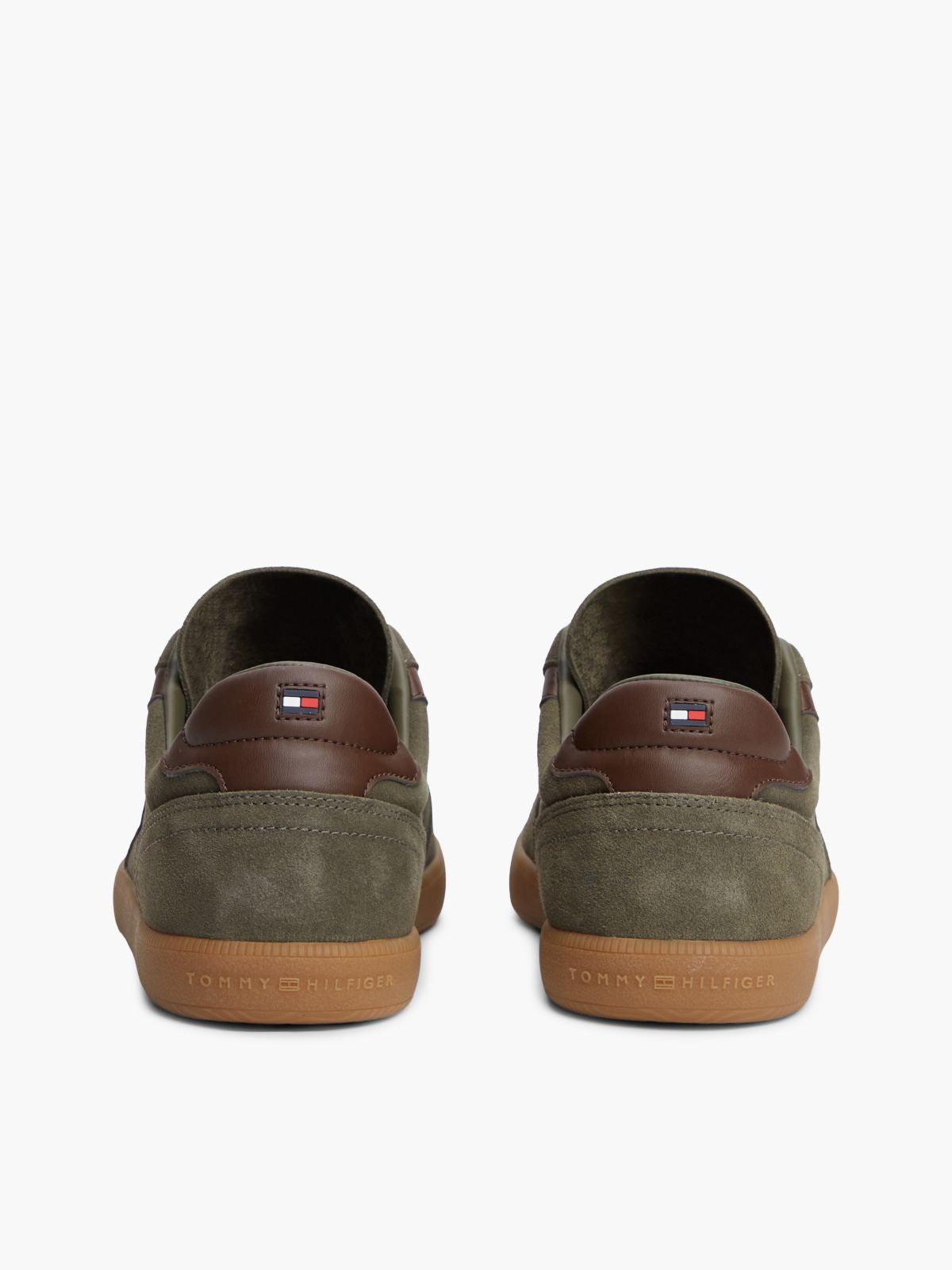 TH Tribeca Suede Mixed Texture Trainers — Khaki