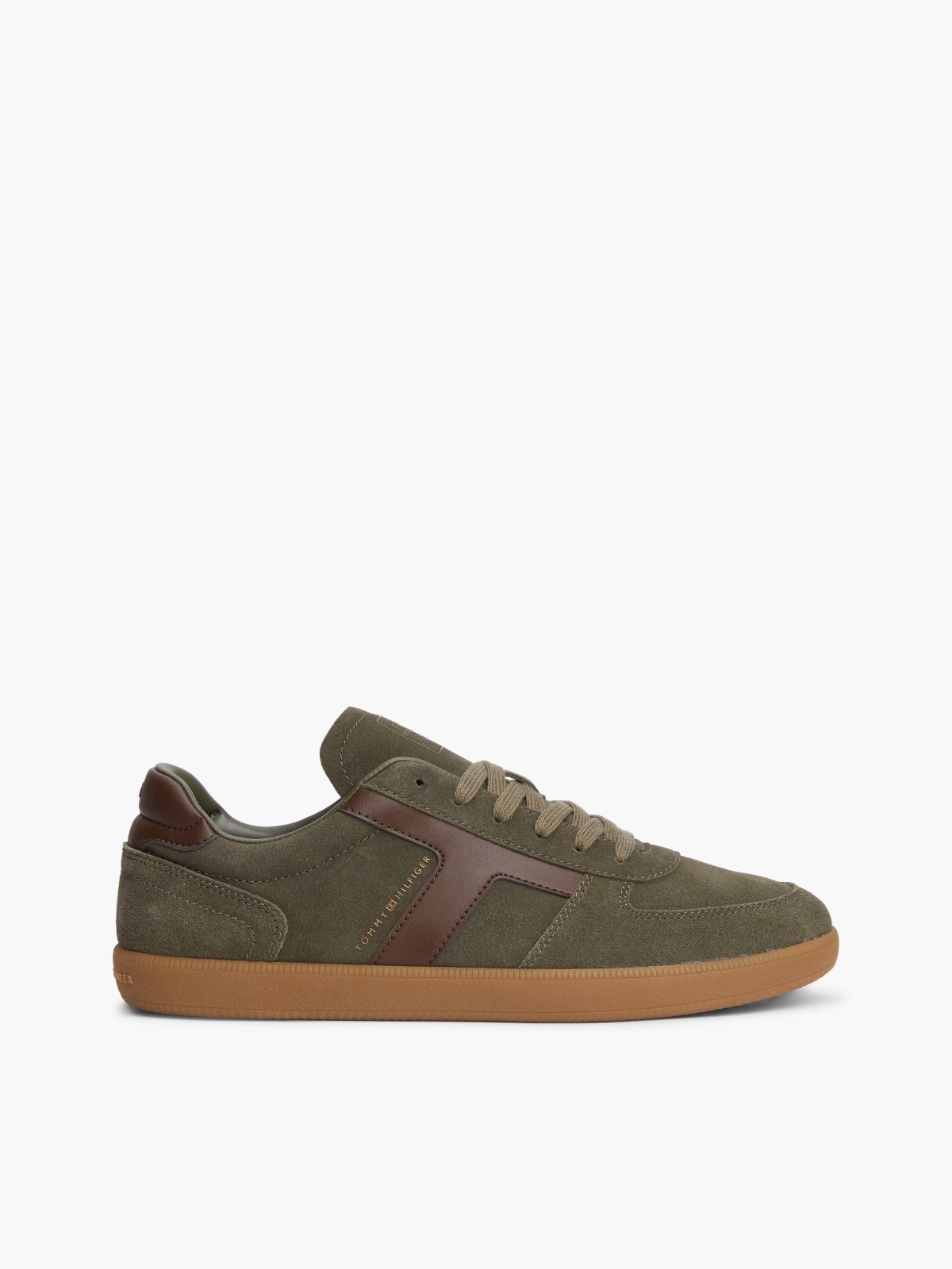 TH Tribeca Suede Mixed Texture Trainers — Khaki