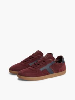 TH Tribeca Suede Mixed Texture Trainers — Red 2