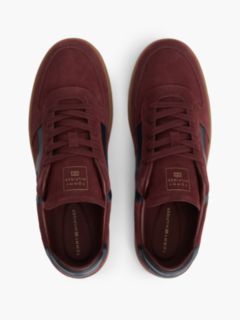 TH Tribeca Suede Mixed Texture Trainers — Red 3