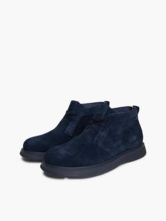 Suede Flag Plaque Chukka Boots — Blue 2
