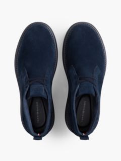 Suede Flag Plaque Chukka Boots — Blue 3