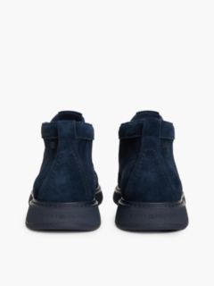 Suede Flag Plaque Chukka Boots — Blue 4