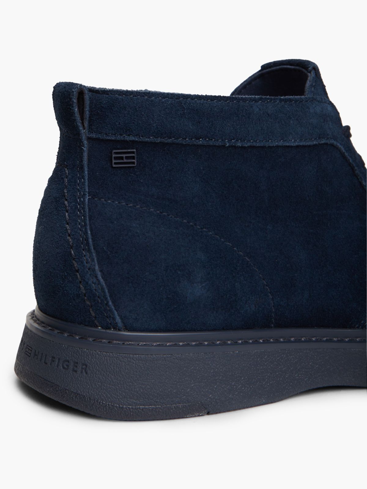 Suede Flag Plaque Chukka Boots — Blue