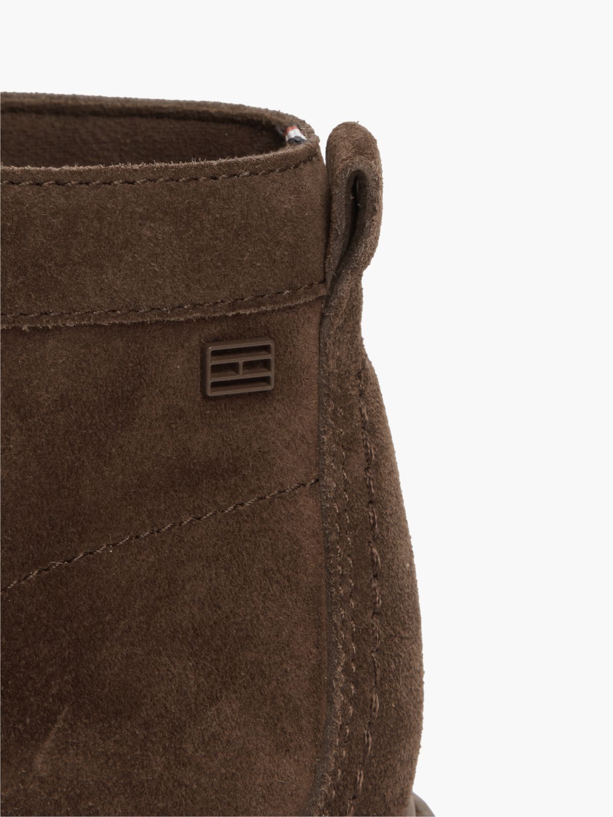 Suede Flag Plaque Chukka Boots — Brown