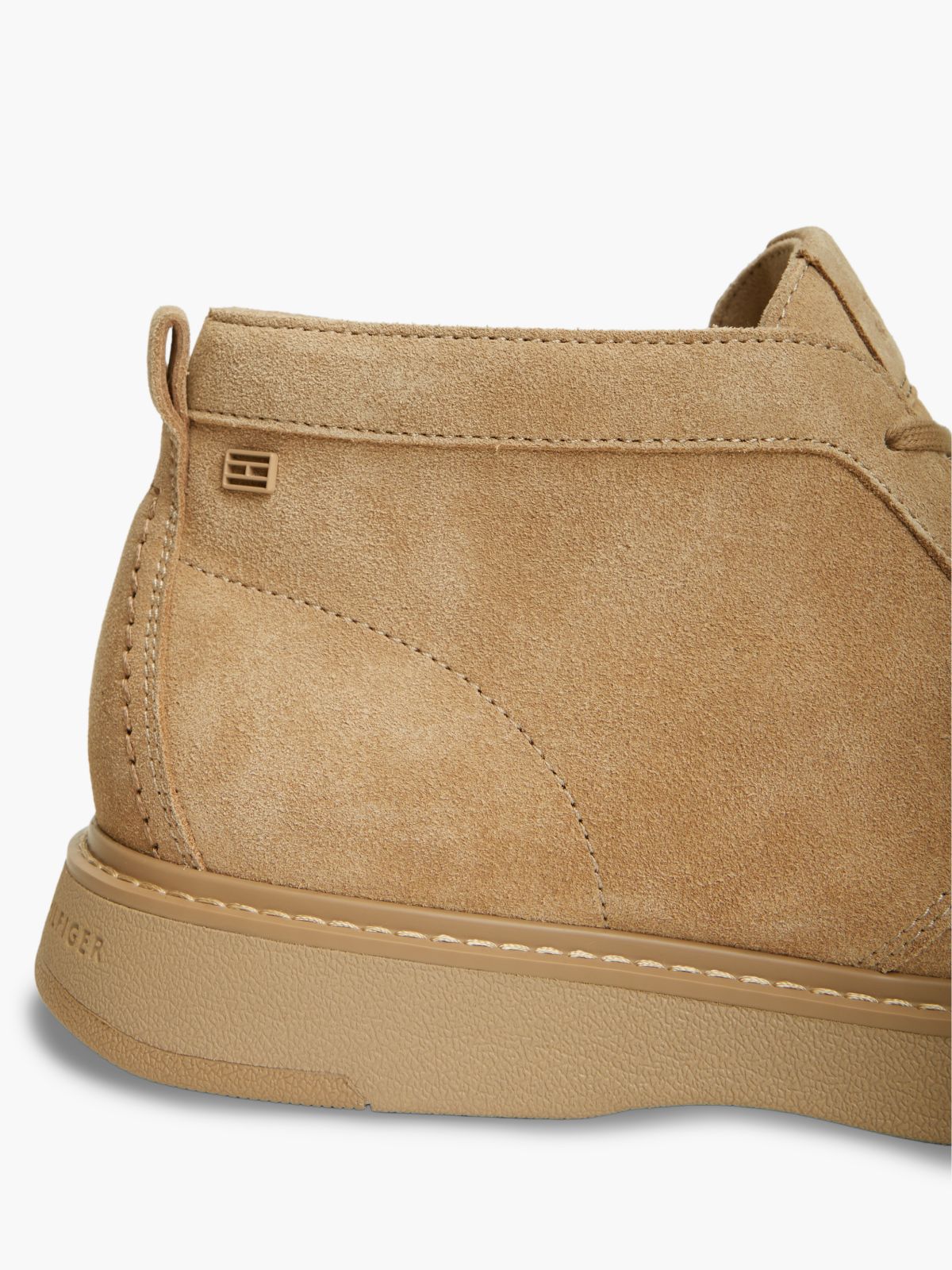 Suede Flag Plaque Chukka Boots — Khaki