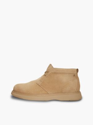 moro zamszowe buty chukka z plakietką z flagą dla mężczyźni - tommy hilfiger