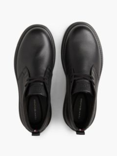 Leather Flag Plaque Chukka Boots — Black 3