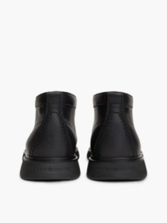 Leather Flag Plaque Chukka Boots — Black 4