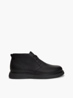 Leather Flag Plaque Chukka Boots — Black 1