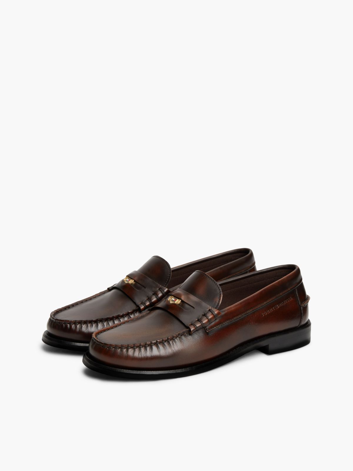 New York Label Loafer aus Narbenleder — Brown