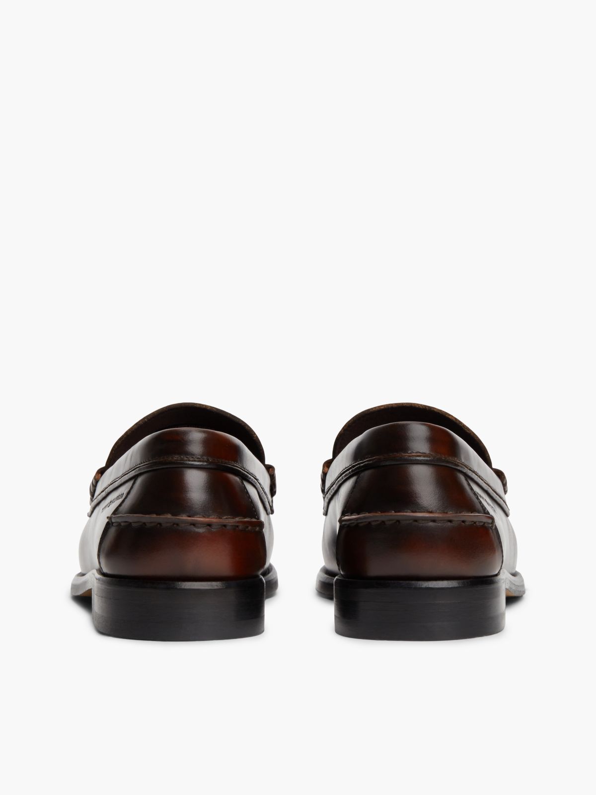 New York Label Loafer aus Narbenleder — Brown