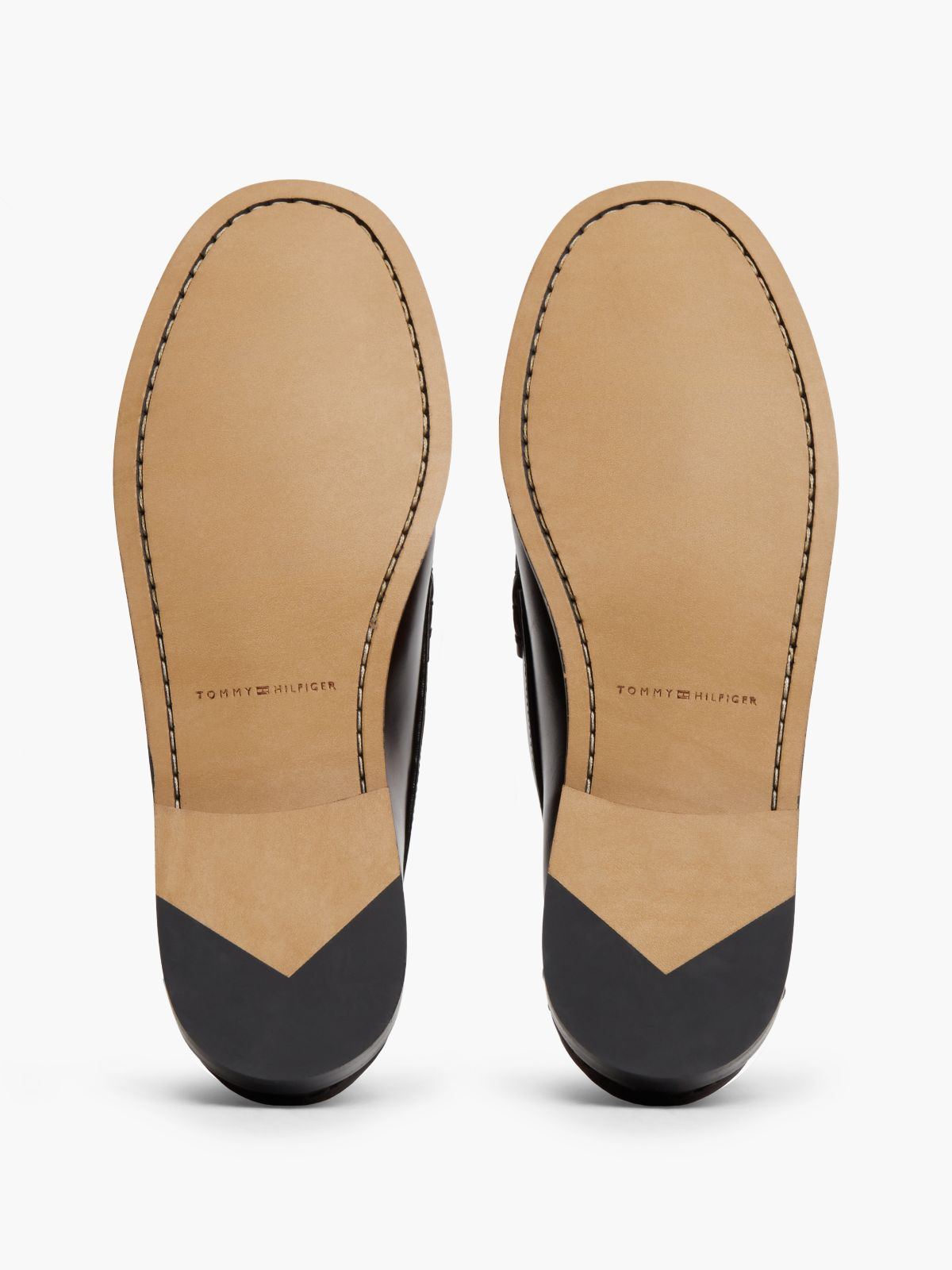 New York Label Loafer aus Narbenleder — Brown