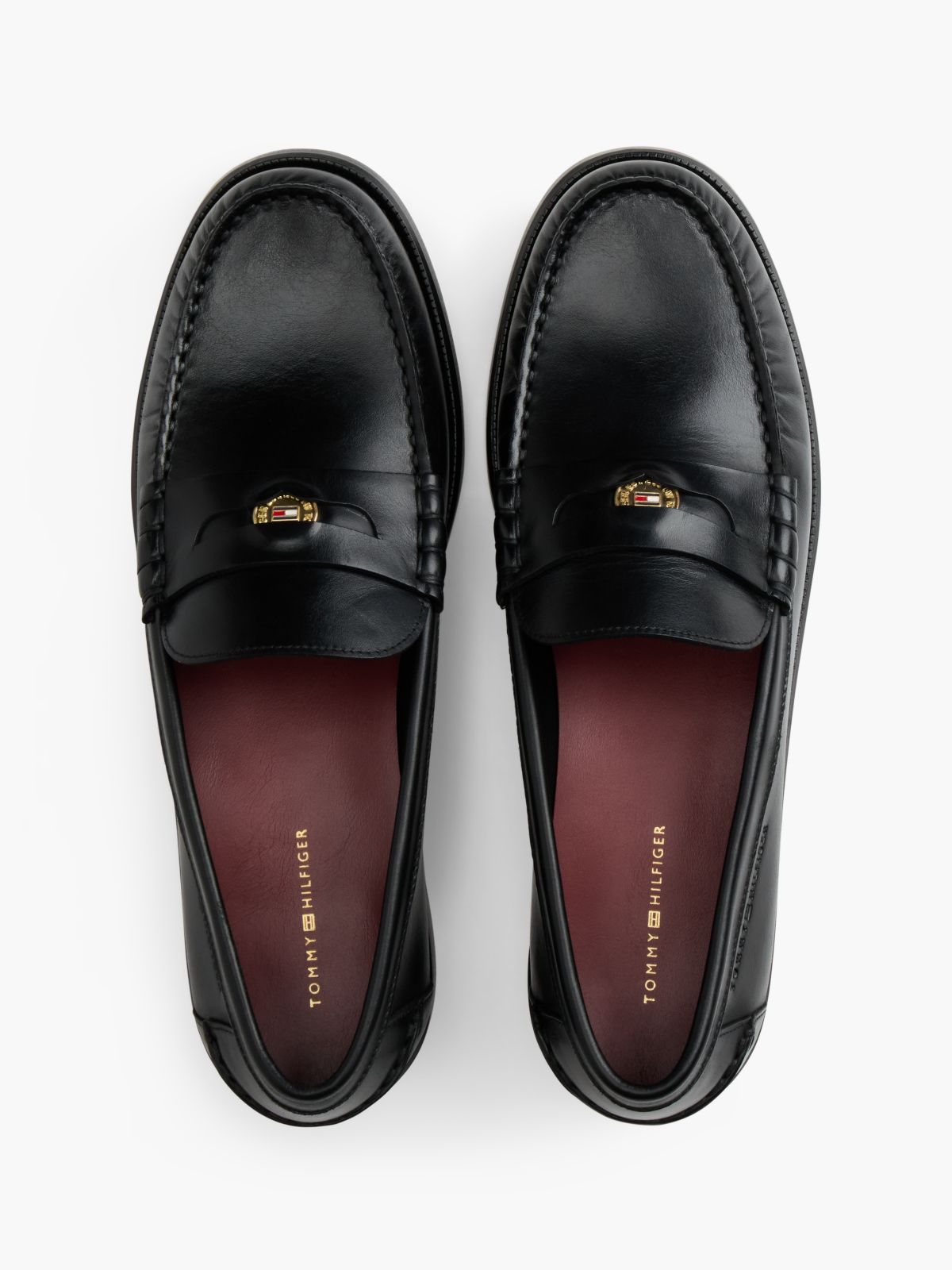 New York Label Loafer aus Narbenleder — Black