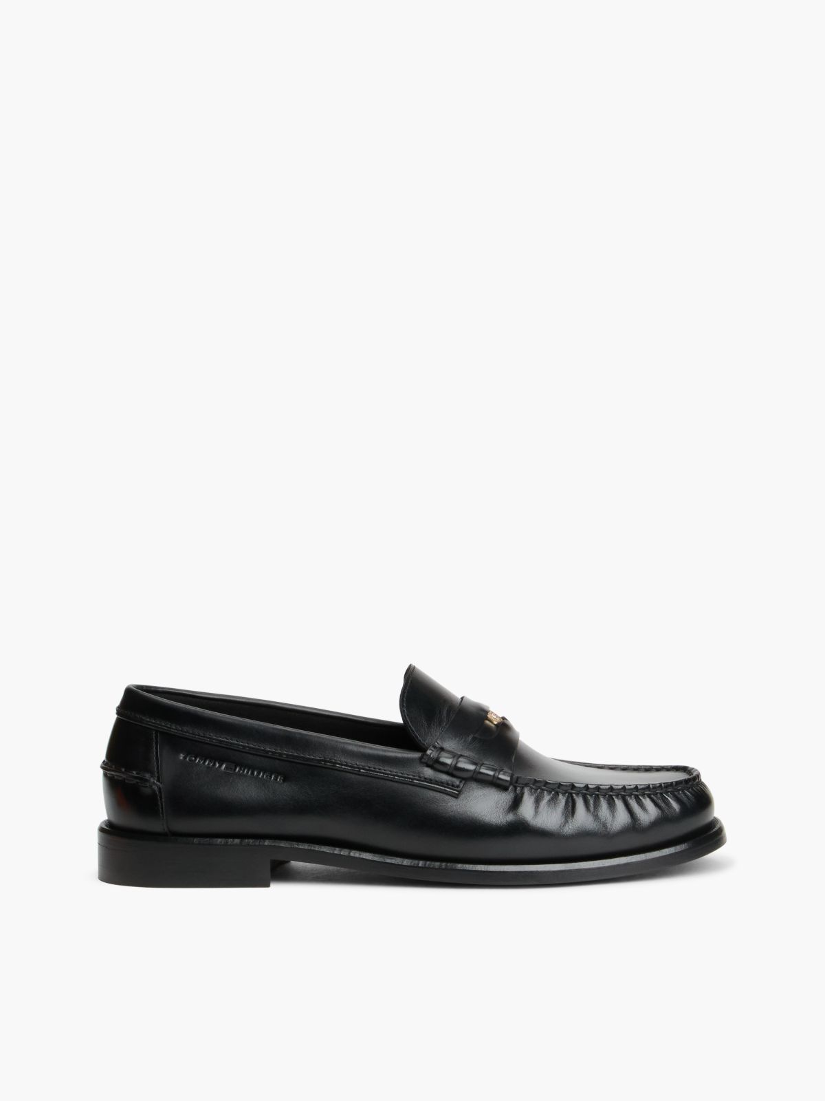 New York Label Loafer aus Narbenleder — Black