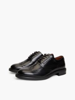 Leather Lace-Up Brogue Shoes — Black 2
