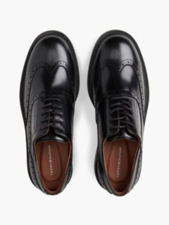 Leather Lace-Up Brogue Shoes — Black 3