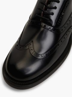Leather Lace-Up Brogue Shoes — Black 6