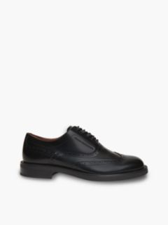 Leather Lace-Up Brogue Shoes — Black 1
