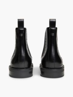 Leather Brogue Chelsea Boots — Black 4