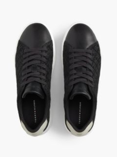 TH Monogram Suede Court Trainers — Black 3