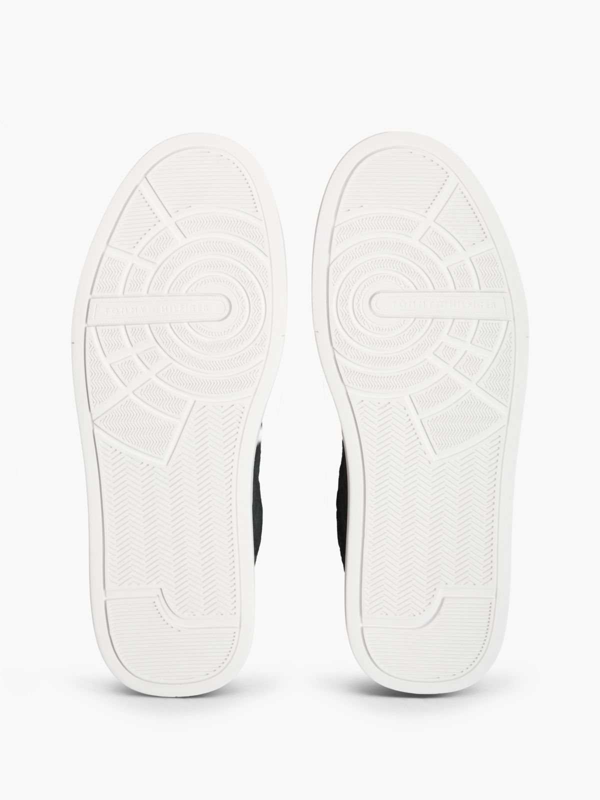 TH Monogram Suede Court Trainers — Black