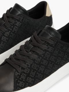 TH Monogram Suede Court Trainers — Black 6