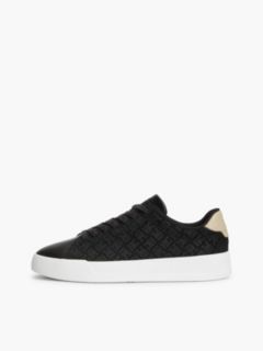 TH Monogram Suede Court Trainers — Black 7