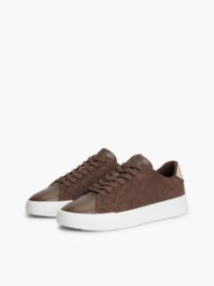 TH Monogram Suede Court Trainers — Brown 2