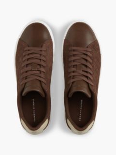 TH Monogram Suede Court Trainers — Brown 3