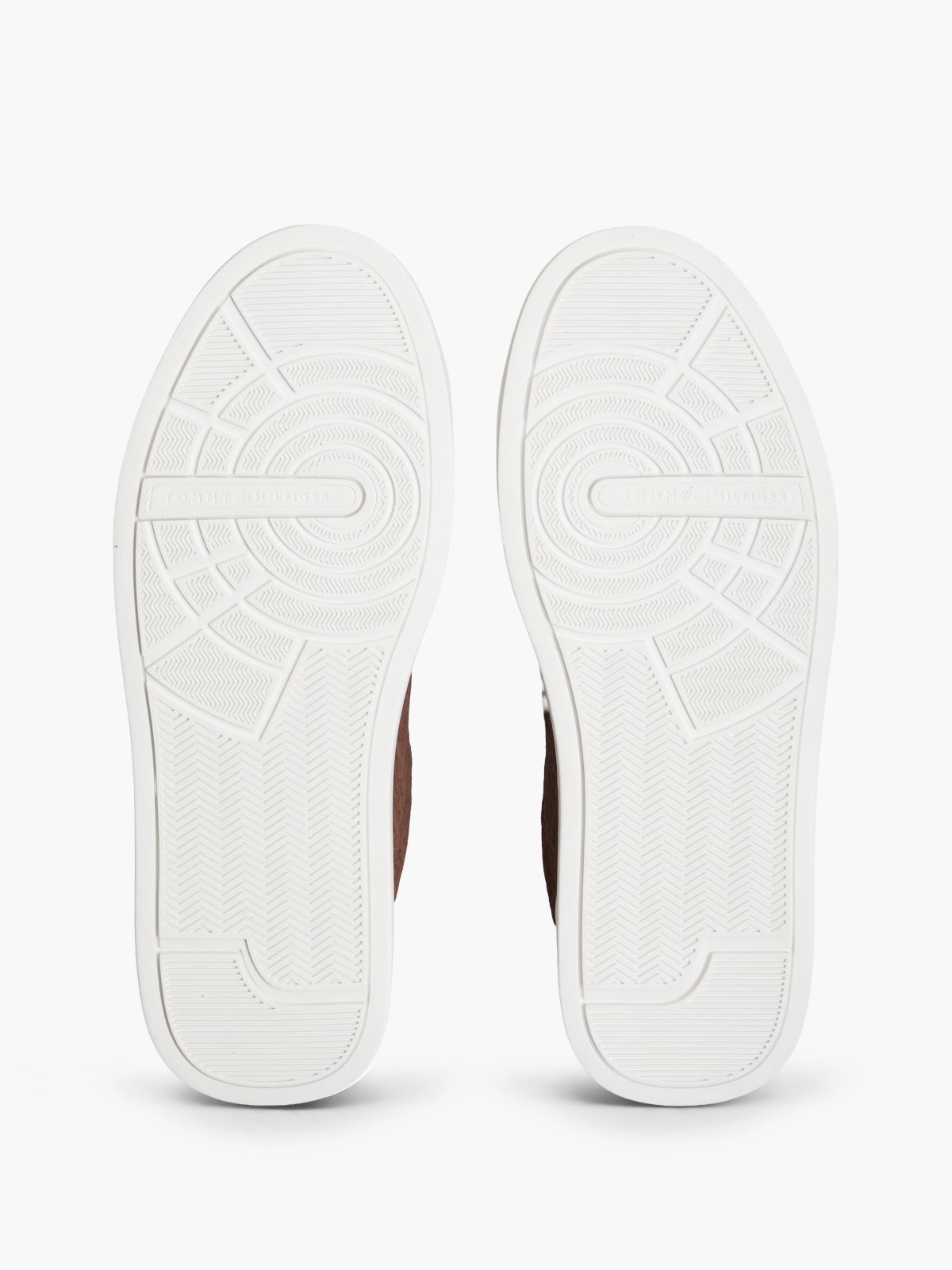 TH Monogram Suede Court Trainers — Brown