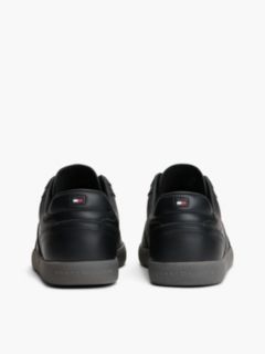 Leather Metallic Logo Trainers — Black 4